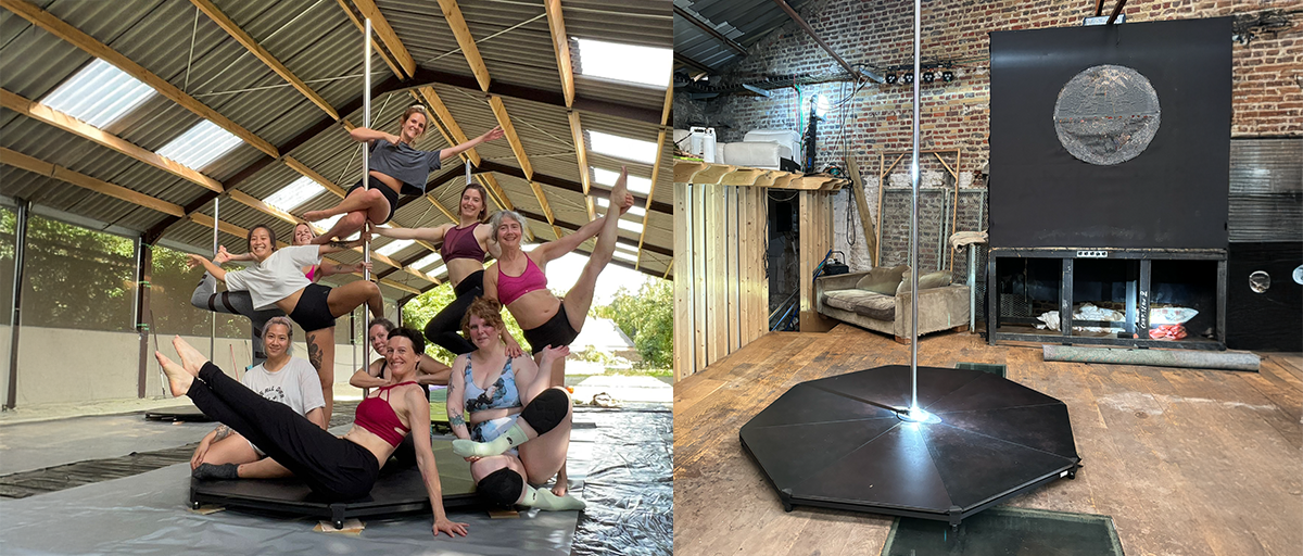 Portable pole stage for events, performances and photoshoots